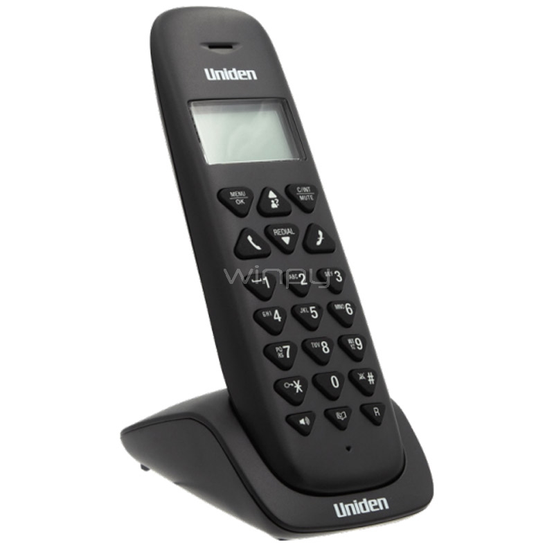 Teléfono Uniden AT3102 Inalámbrico (LCD, Bloqueo de teclado, Negro)