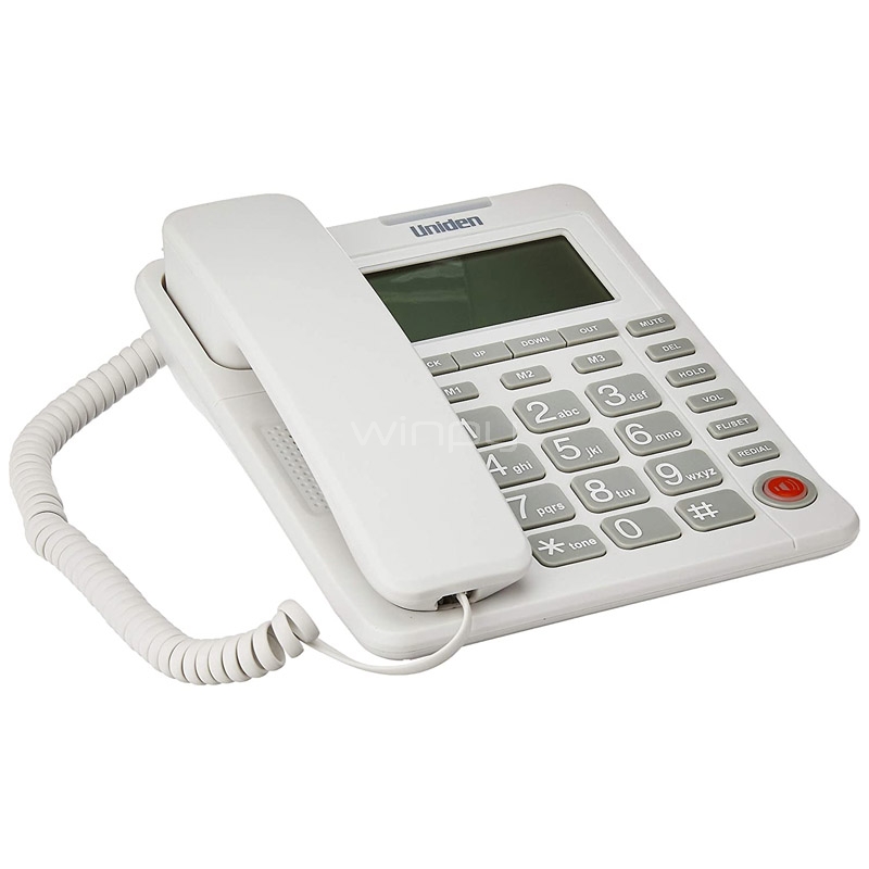 Télefono Uniden 7408 con Altavoz (FSK / DTMF, Blanco)