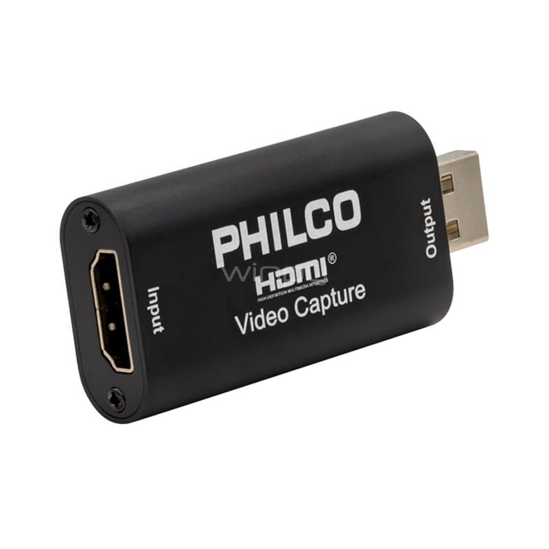 Adaptador Philco Capturador de Video (de HDMI a USB, UHD, Negro)