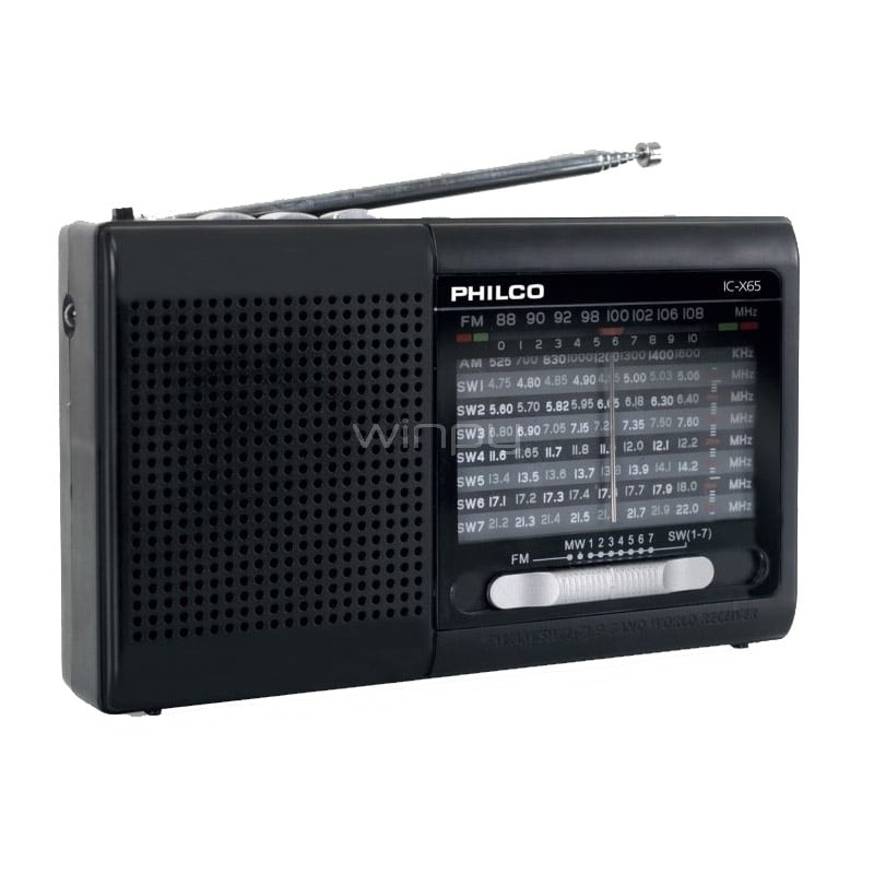 Radio Philco ICX65 Multibanda (Bluetooth, Linterna LED, Negro)