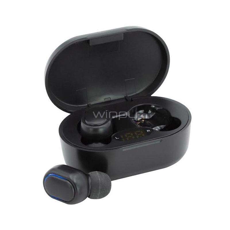 Auriculares Philco TWS + Estuche con Display Digital (Bluetooth, Negro)