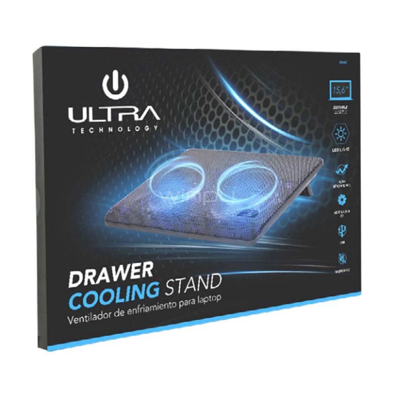 Cooler Notebook Ultra Drawer de 2 Ventiladores (hasta 15.6“, USB)