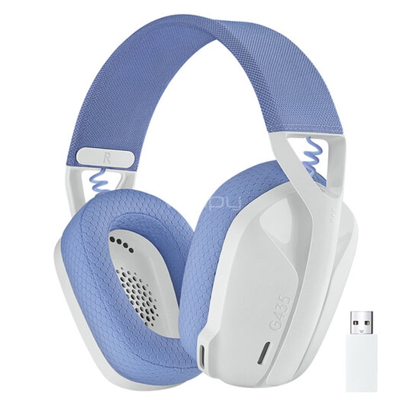 Audífonos Gamer Logitech G435 LIGHTSPEED (Dongle USB, Bluetooth, Blanco)