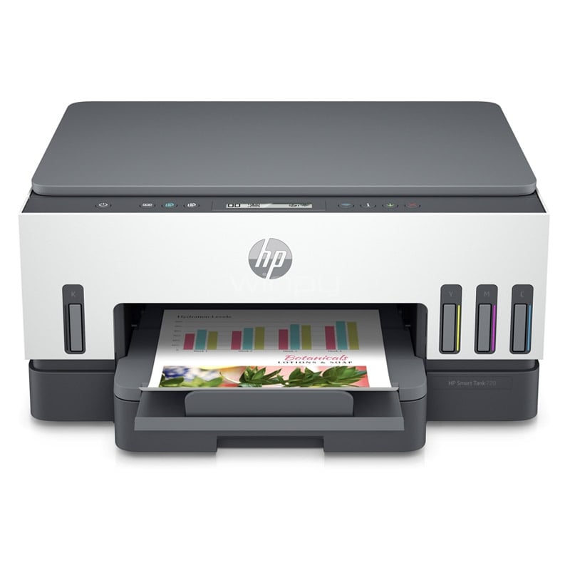 Multifuncional HP Smart Tank 720 Dúplex (Color, 9 ppm, 1200 ppp, Wi-Fi/Bluetooth/USB)