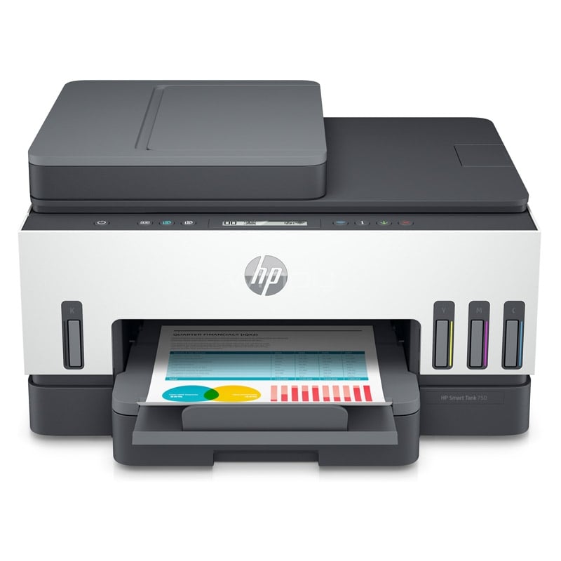 Multifuncional HP Smart Tank 750 (Tinta Color, 9ppm, 1200ppp, Wi-Fi/Bluetooth/LAN/USB)
