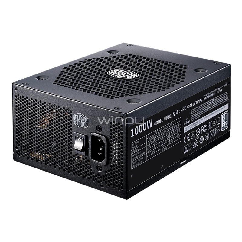 Fuente de Poder Coolermaster V1000 Platinum de 1000 Watts (Certificada 80+ Platino, Modular, ATX)