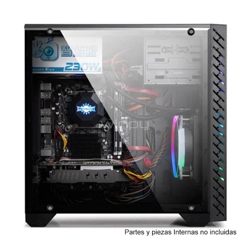 Gabinete Game Pro N22B RGB Programable (ATX, Ventana Acrílica, Negro)