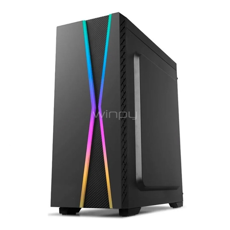 Gabinete Game Pro N22B RGB Programable (ATX, Ventana Acrílica, Negro)