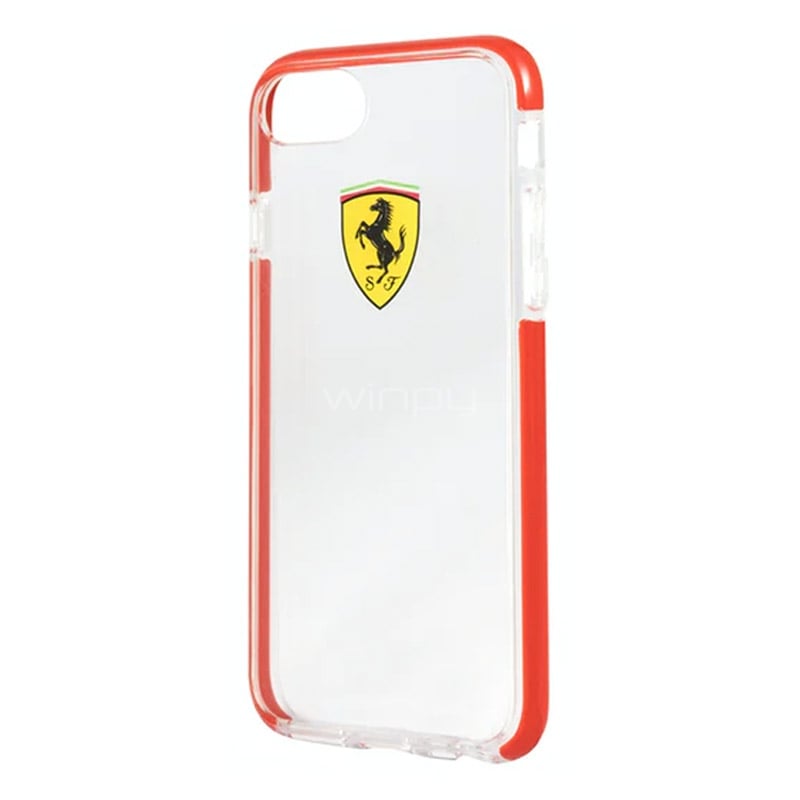 Funda Ferrari para Iphone 8 (Transparente/Rojo)