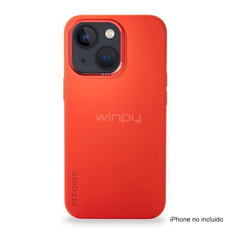 Funda Decoded con MagSafe para iPhone 13 (Silicona, Rojo)
