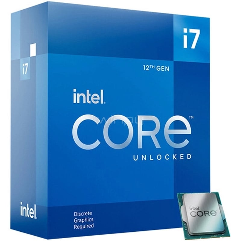 Procesador Intel Core i7-12700KF Alder Lake (LGA1700, 12 Cores, 20 Hilos, 3.6/5.0 GHz, Sin Video)