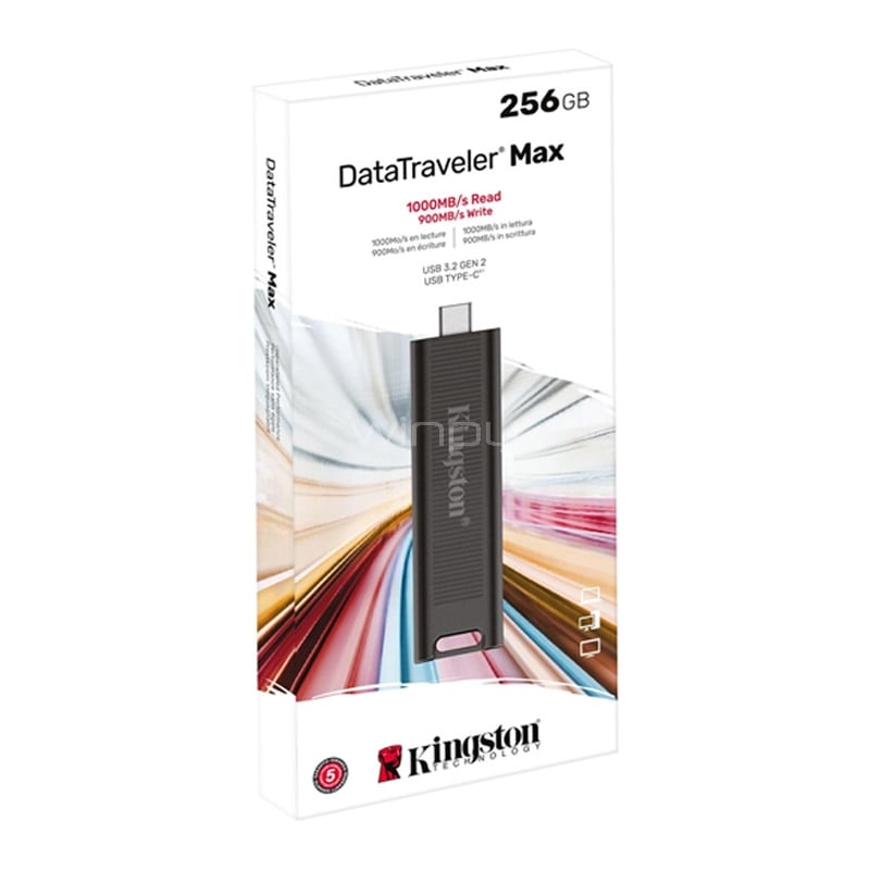 Pendrive Kingston DataTraveler Max de 256GB (USB-C, USB 3.2 Gen 2, 900 MB/s
