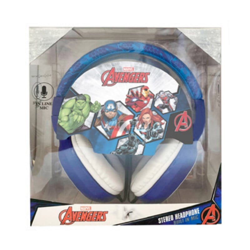 Audífonos Marvel Capitán America Juvenil (Jack 3.5mm, Blanco/Azul)