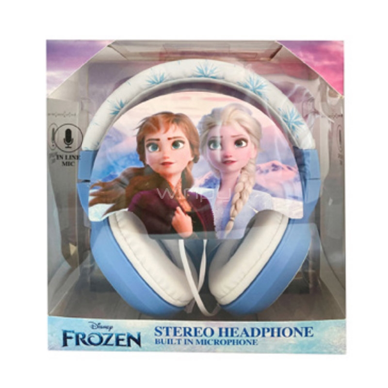 Audífonos Disney Frozen Juvenil (Jack 3.5mm, Celeste/Blanco)