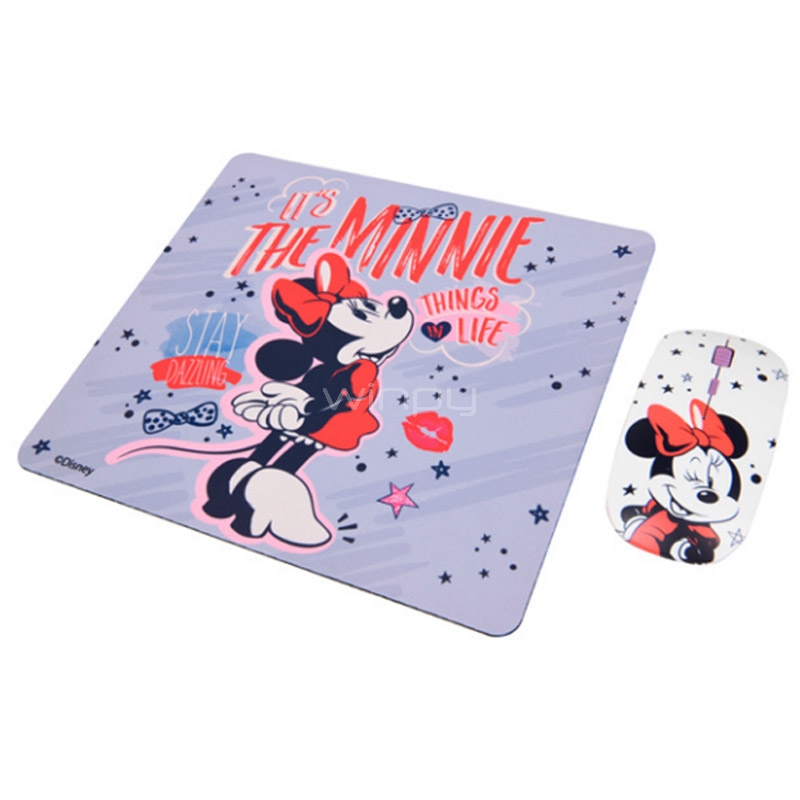 Kit MousePad + Mouse Disney Inalámbrico (Minnie 2)