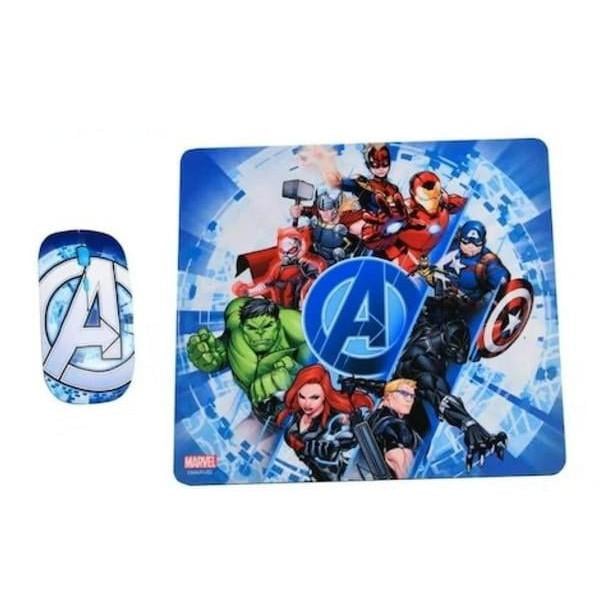 Kit MousePad + Mouse Marvel Inalámbrico (Avengers 2)
