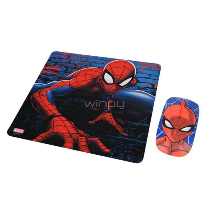 Kit MousePad + Mouse Marvel Inalámbrico (Spiderman 2)
