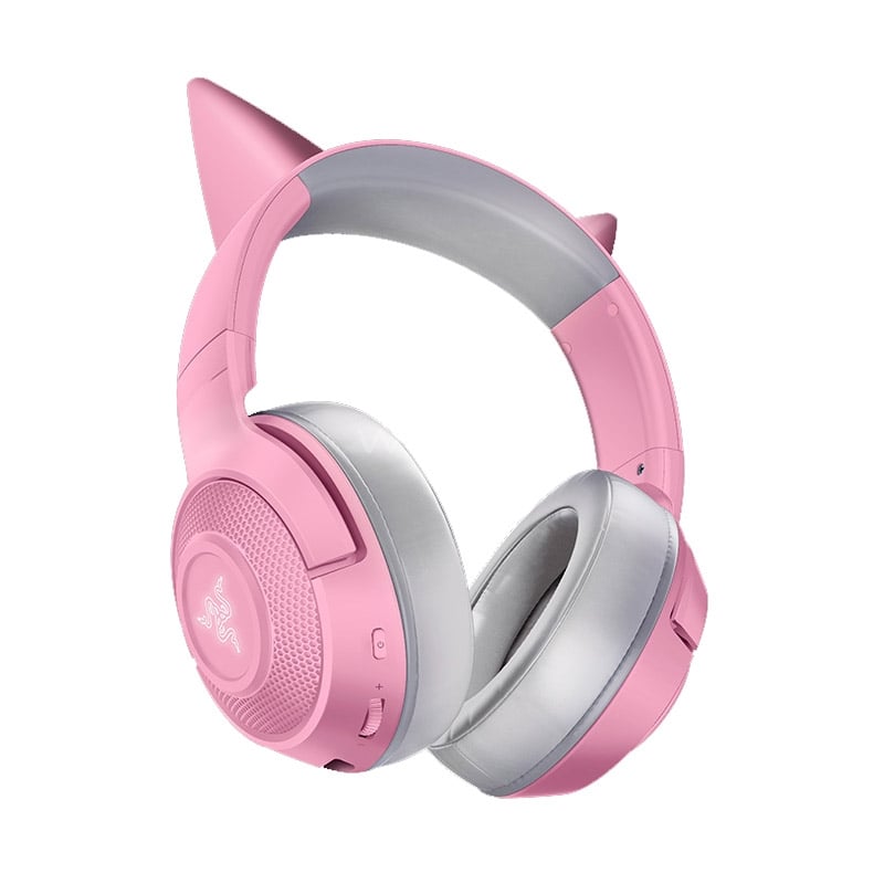 Audífonos Gamer Razer Kraken Kitty Quartz (Bluetooth, Rosado)