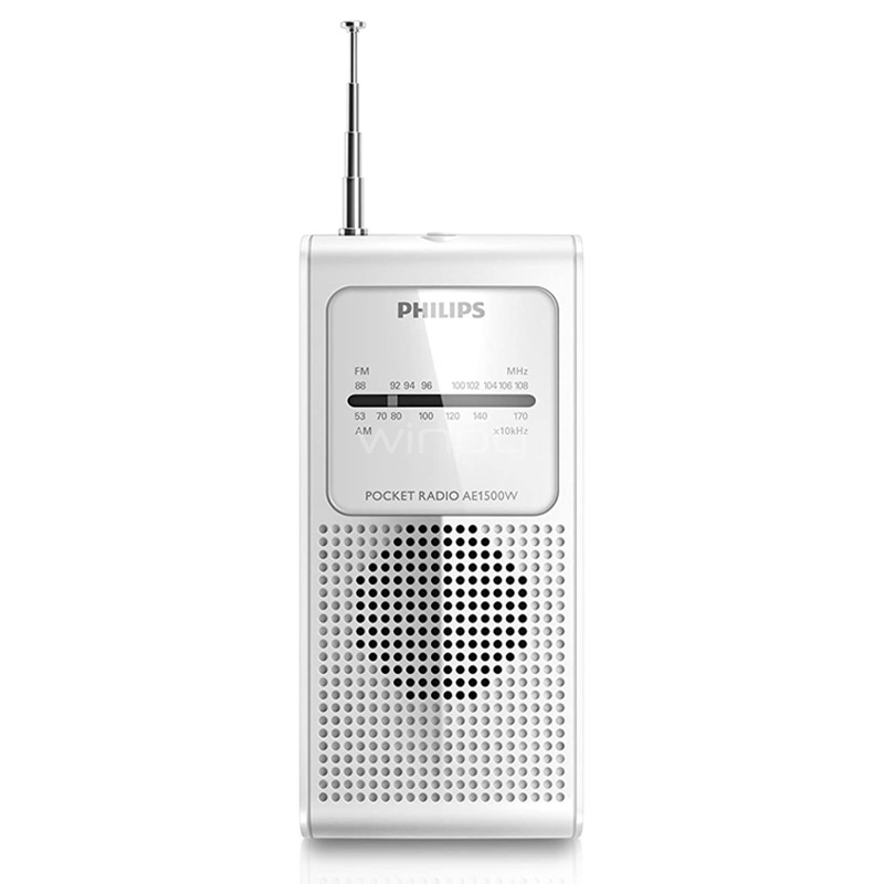 Radio Portátil Philips AE1500W (FM/AM, Blanco)