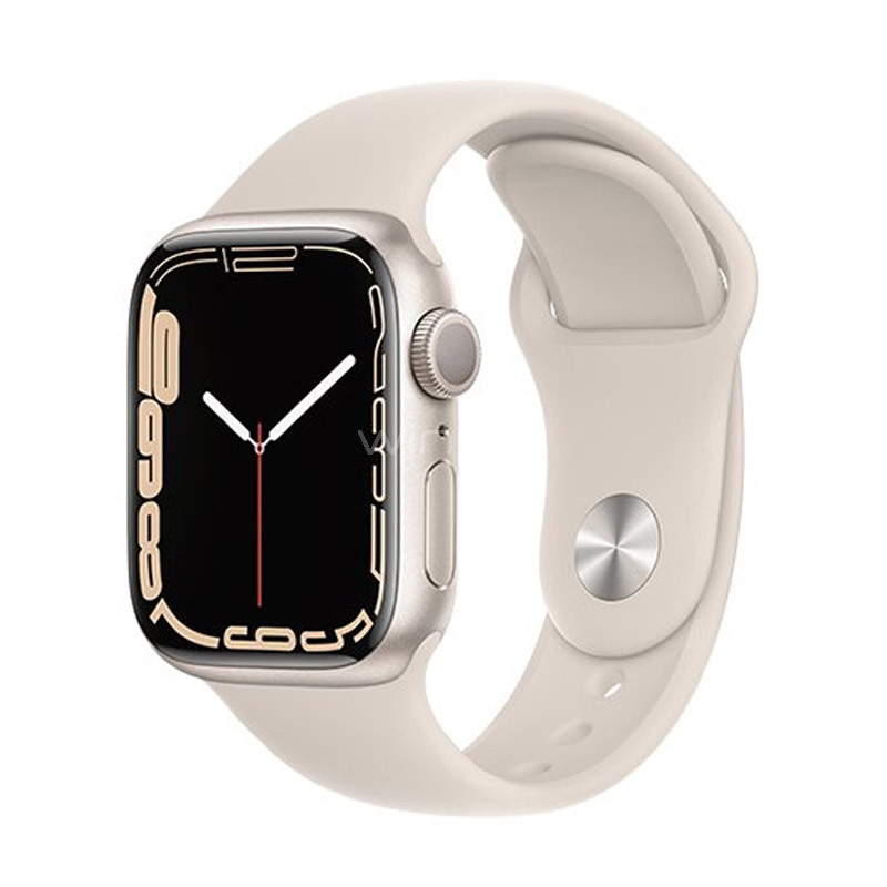 Apple Watch Series 7 de 45mm (GPS, Case Aluminio, Correa Deportiva Blanco)