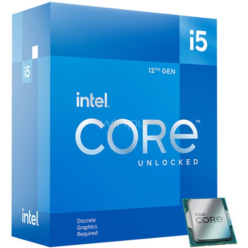 Procesador Intel Core i5-12600KF Alder Lake (LGA1700, 10 Cores, 16 Hilos 3.7/4.9 GHz, Sin Video)