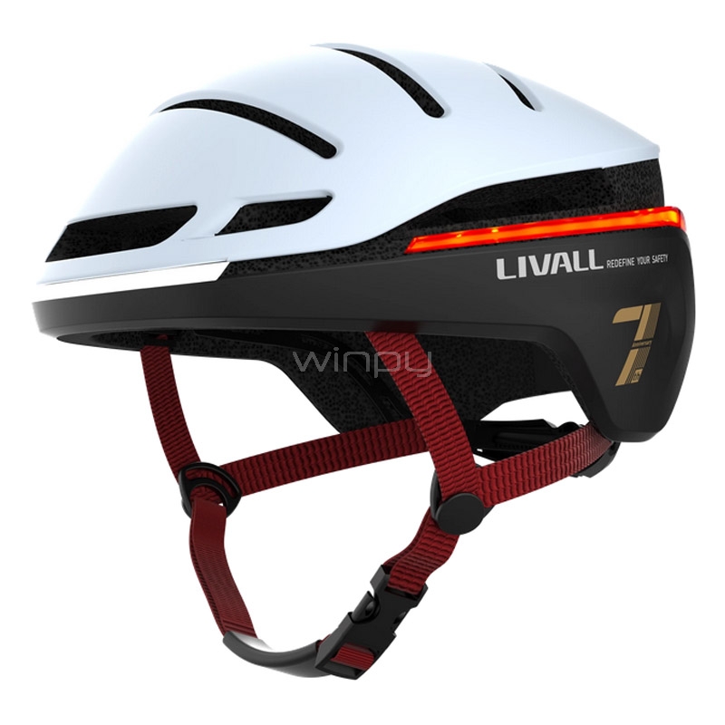 Casco Livall Evo21 Neo para Bicicleta/Scooter (Talla L, LED, Blanco)