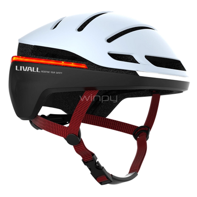 Casco Livall Evo21 Neo para Bicicleta/Scooter (Talla L, LED, Blanco)