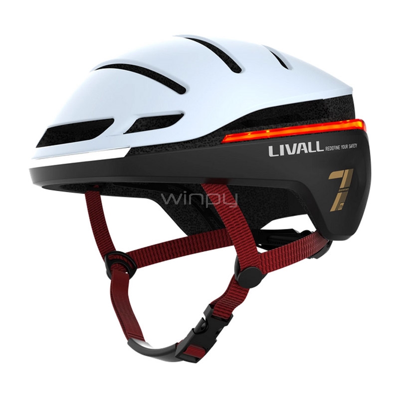 Casco Livall Evo21 Neo para Bicicleta/Scooter (Talla M, LED, Blanco)