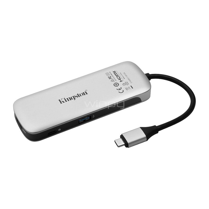 Adaptador Multipuerto HUB Kingston Nucleum USB-C (HDMI, USB-A, Lector SD/microSD)
