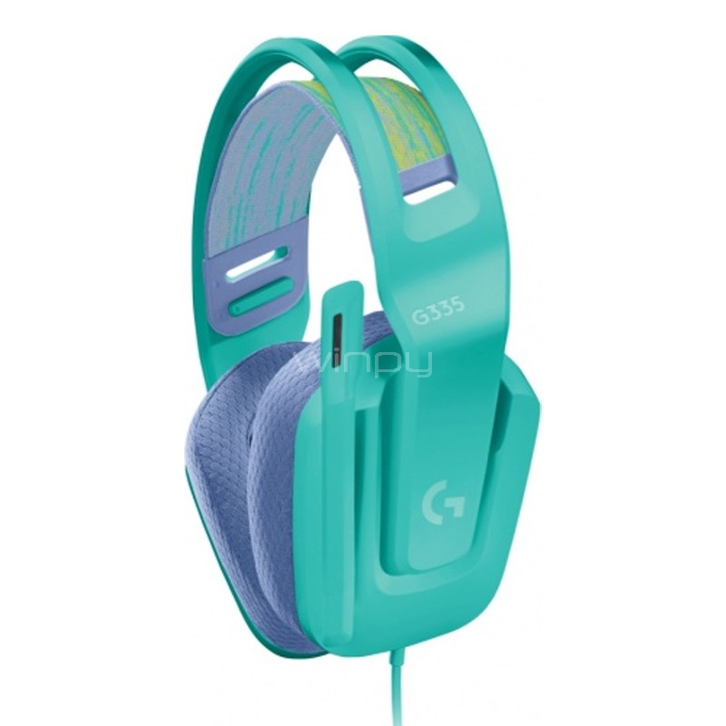 Audífonos Gamer Logitech G335 (Jack 3.5mm, Multi-Plataforma, Verde Menta)