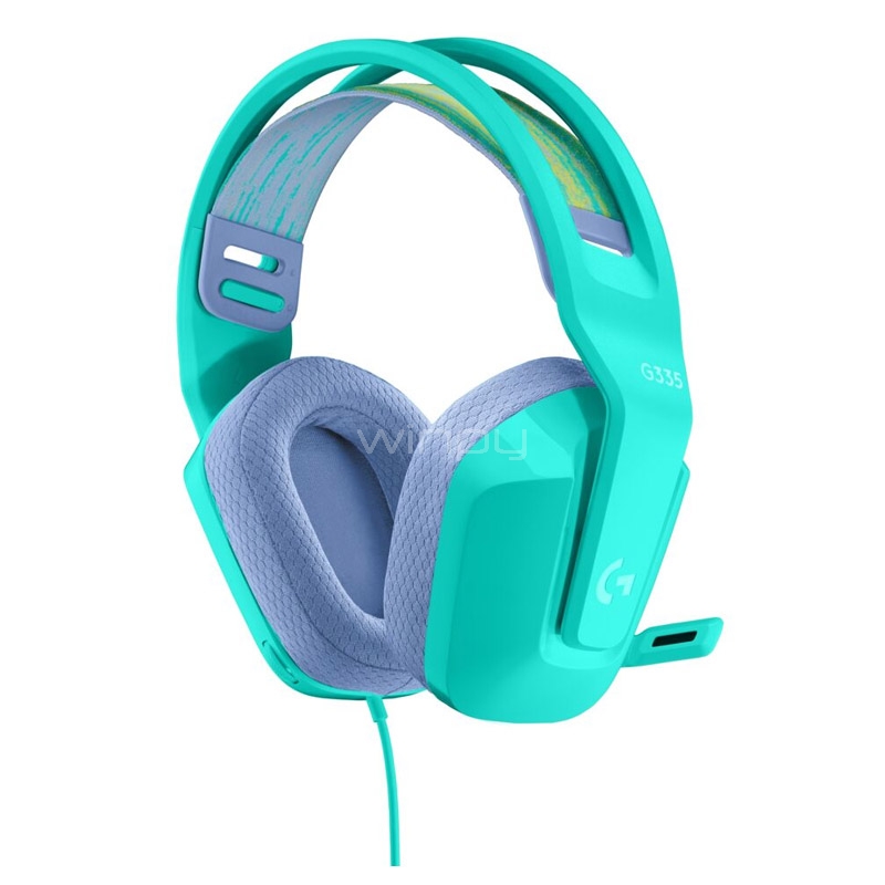 Audífonos Gamer Logitech G335 (Jack 3.5mm, Multi-Plataforma, Verde Menta)