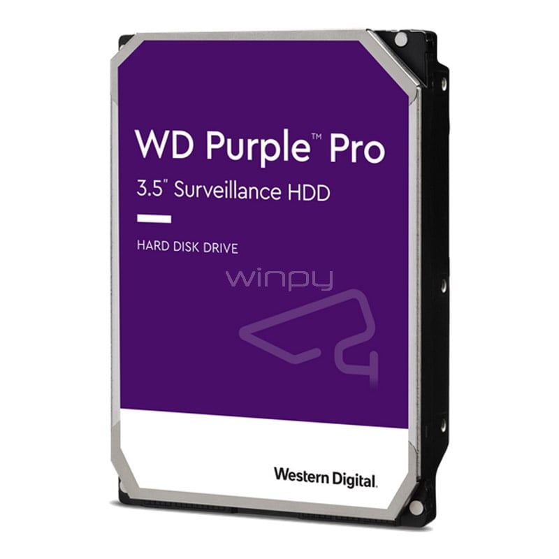 disco duro western digital purple pro de 12tb (3.5“, sata, 7200 rpm, 256mb de caché)