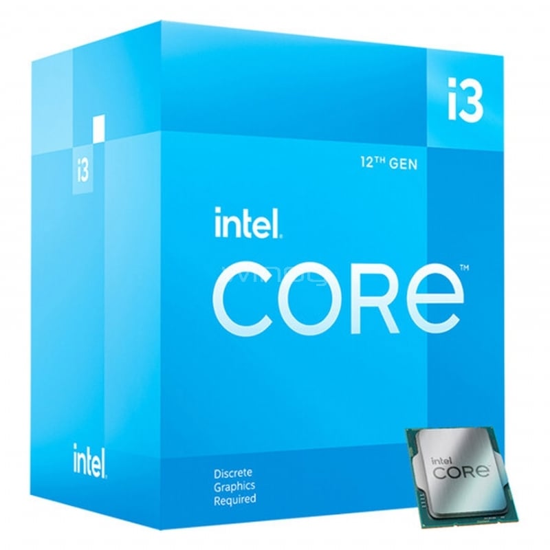 Procesador Intel Core i3-12100F Alder Lake (LGA1700, 4 Cores, 8 Hilos, 3.30/4.30 GHz, Sin Video)