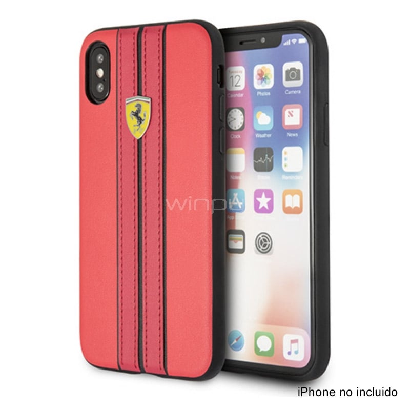 Funda Ferrari FESURHCPXREB para iPhone X/XS (Cuero PU, Rojo)