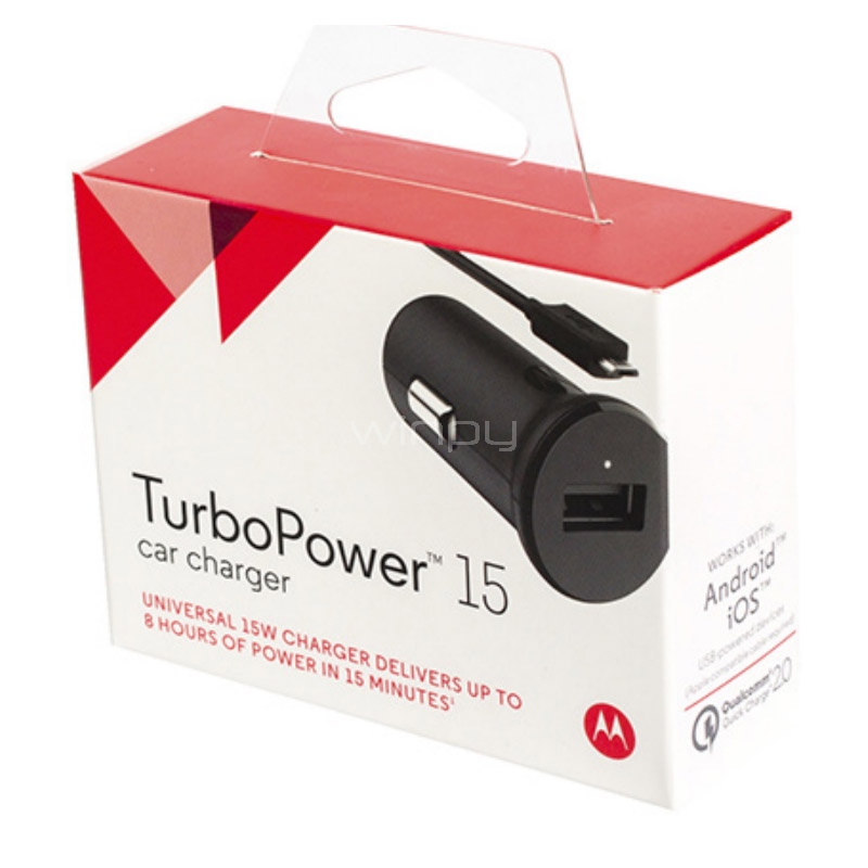 Cargador para Auto Motorola TurboPower 15 de 15W (12V, Negro)