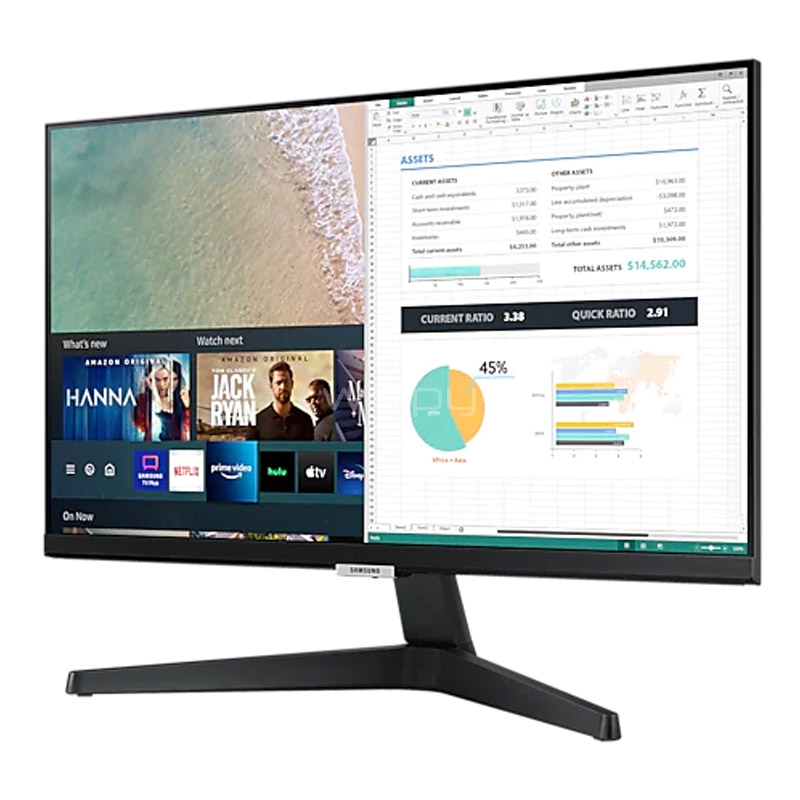 Monitor Samsung LS24AM506 con Smart TV de 24“ (IPS, FHD, HDR10, HDMI, USB, WiFi/Bluetooth)