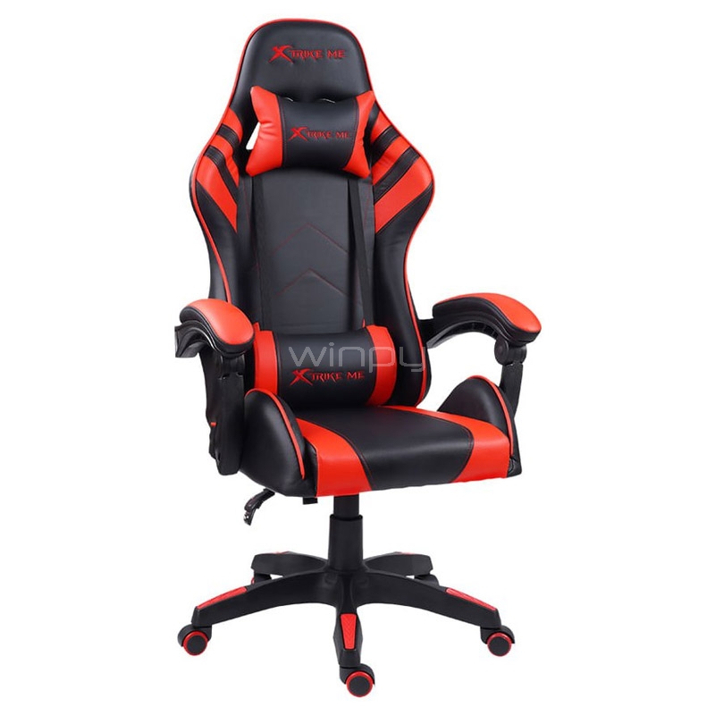 Silla Gamer XTRIKE ME GC-904RD (Ajustable, PU, hasta 135Kg, Negro/Rojo)