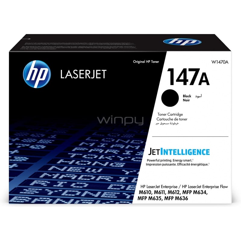 Cartucho de Tóner HP LaserJet 147A (hasta 10.5k, Negro)