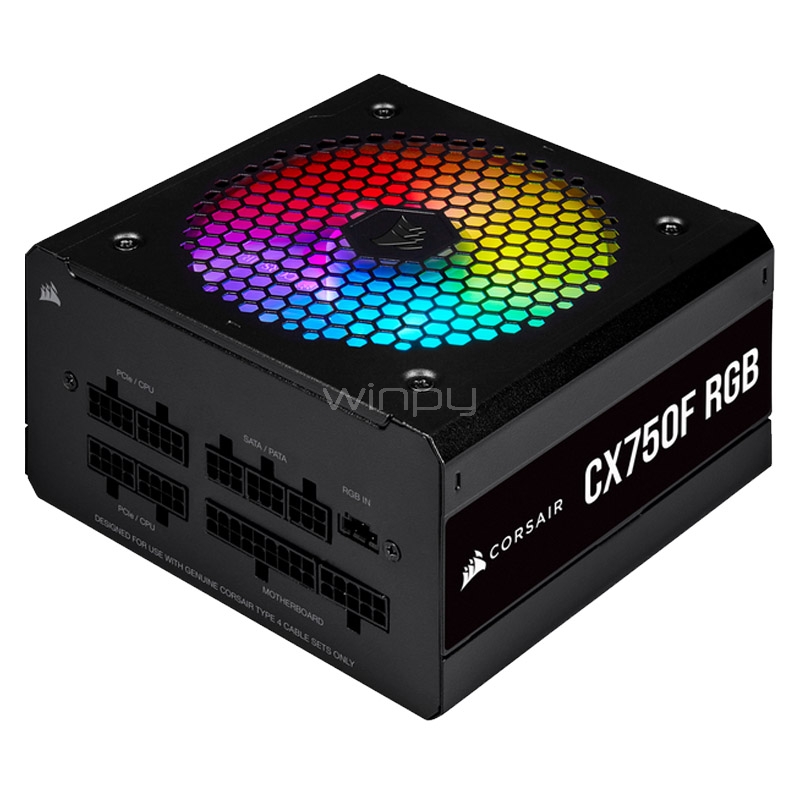 Fuente de Poder Corsair CX750F RGB de 750W (Certificada 80+ Bronze, Modular, ATX)