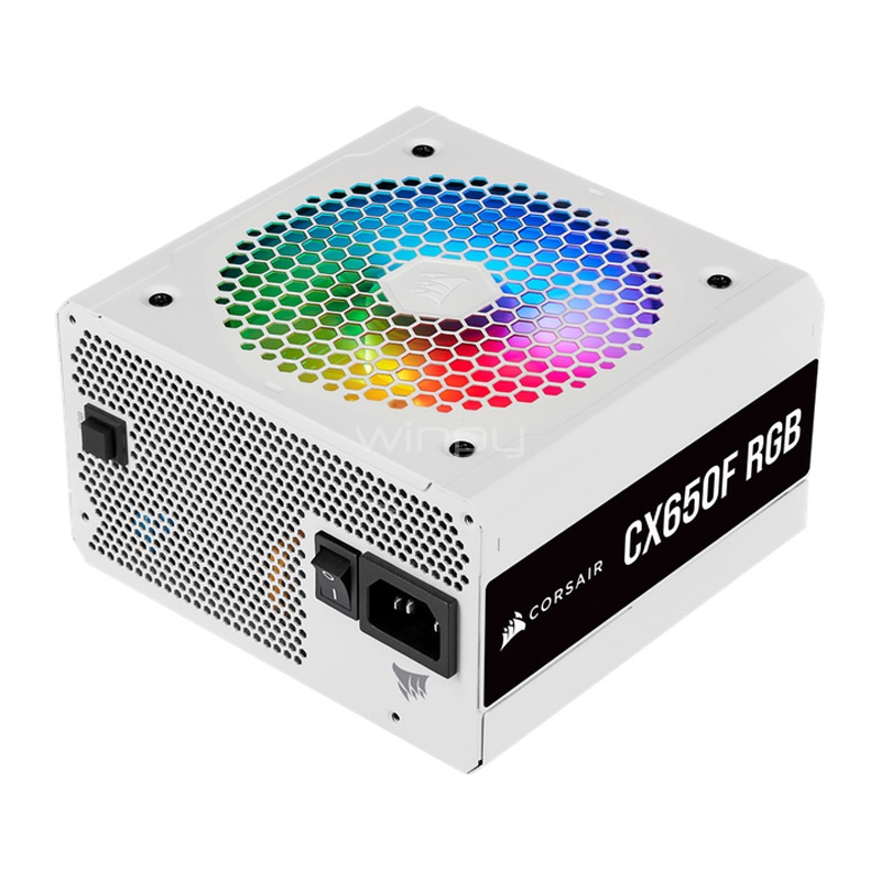 CORSAIR CX650F RGB — 650w PSU 中古 Fuente de Poder Corsair CX650F RGB White de 650W (Certificada 80+
