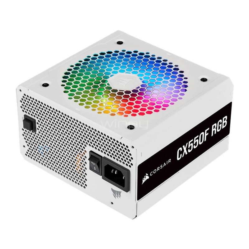 Fuente de Poder Corsair CX550F RGB White de 550W (Certificada 80+ Bronze, Modular, ATX)