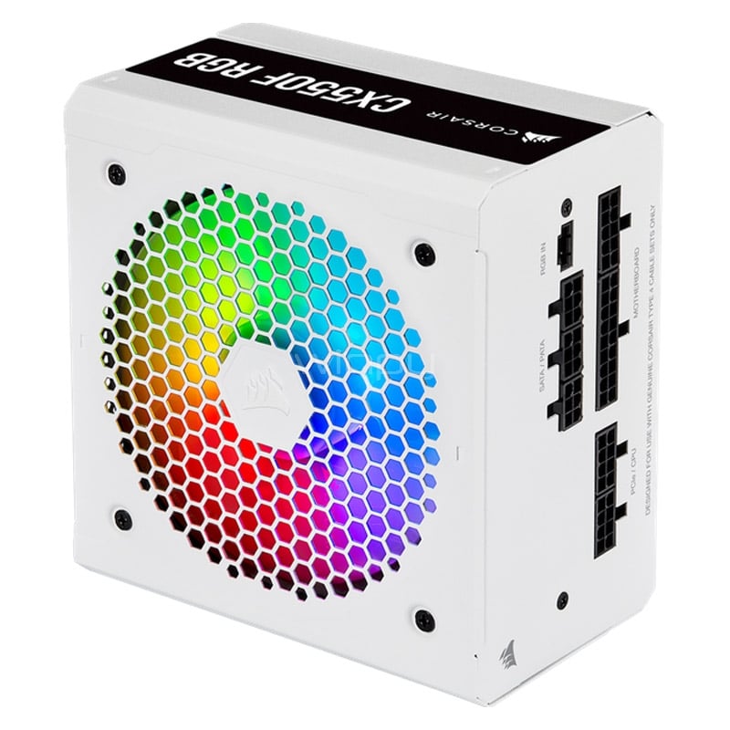 Fuente de Poder Corsair CX550F RGB White de 550W (Certificada 80+ Bronze, Modular, ATX)