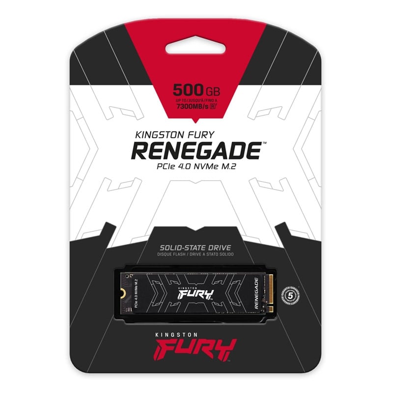 Unidad de estado sólido Kingston FURY Renegade de 500GB (PCIe 4.0, NVMe M.2)