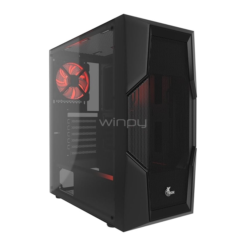 Gabinete Gamer Xtech PHOBOS (ATX, Vidrio Templado, Malla Frontal, Negro)
