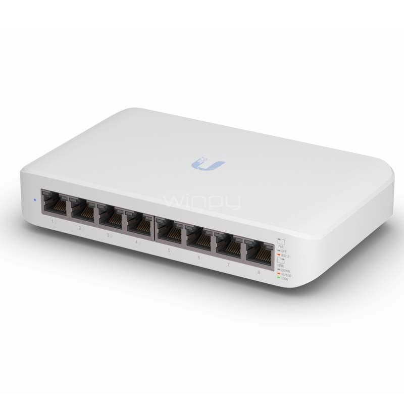 Switch Ubiquiti Lite 8 PoE de 8 Puertos (Gestionado, PoE+, 8 Gbps, 52W)
