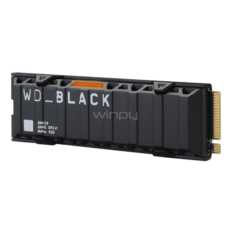 Unidad de estado sólido Western Digital BLACK SN850 de 500GB (NVMe, PCIe Gen4, Con Disipador)