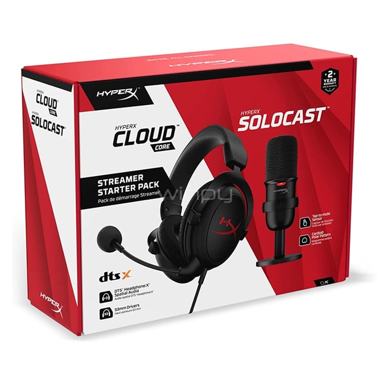 Kit Streamer HyperX Starter (Audífonos + Micrófono)