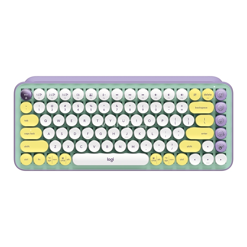 Teclado Mecánico Logitech POP Keys Wireless (Switch Brown Tactile, Bluetooth/Dongle USB, Inglés, Daydream)