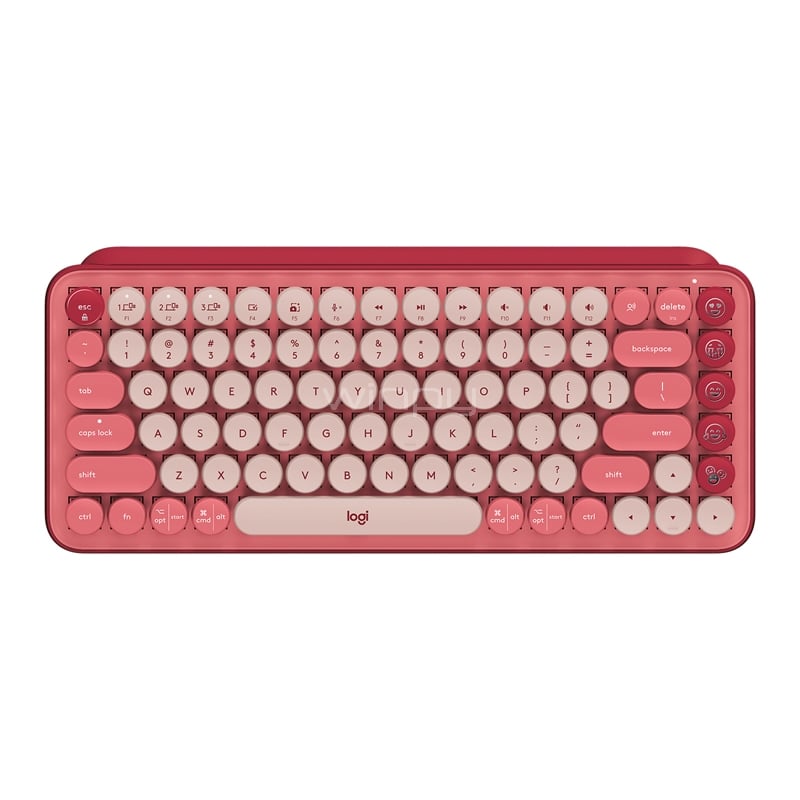 Teclado Mecánico Logitech POP Keys Wireless (Switch Brown Tactile, Bluetooth/Dongle USB, Español, Heartbreaker)