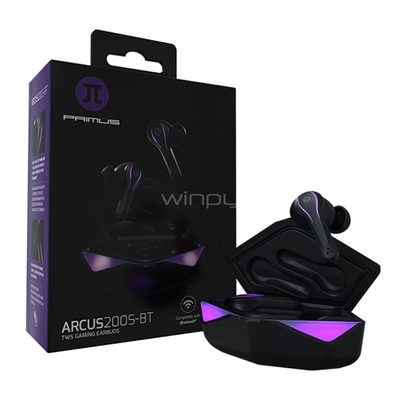 Auriculares Gamer Primus ARCUS200S-BT Wireless (TWS, Bluetooth, IPX5, Negro)